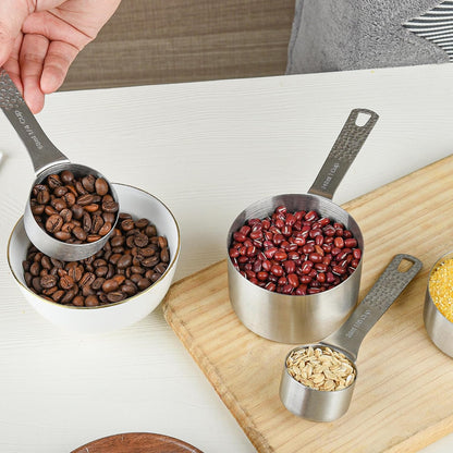 Copper Measuring Cups and Spoons Set 14, Stainless Steel Measuring Cups and Spoons set, Metal 6 Measure Cup and 7 Measure Spoon with 1 Leveler for Kitchen & Baking