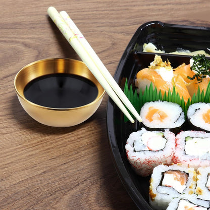 Stainless Steel Sauce Dishes,4 Pack Dipping Bowls,Small Bowls for Side dishes, Appetizer,Dip,Sushi.Reusable and Dishwasher Safe (4, Silvery)
