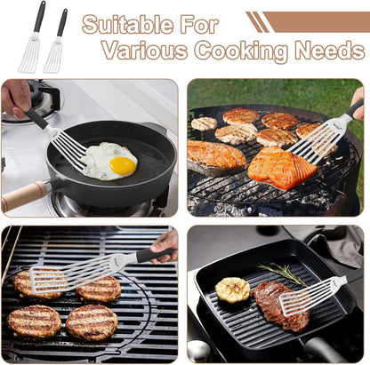 Beijiyi 2 Pack Stainless Steel Fish Spatula, 13.5" & 11.7"