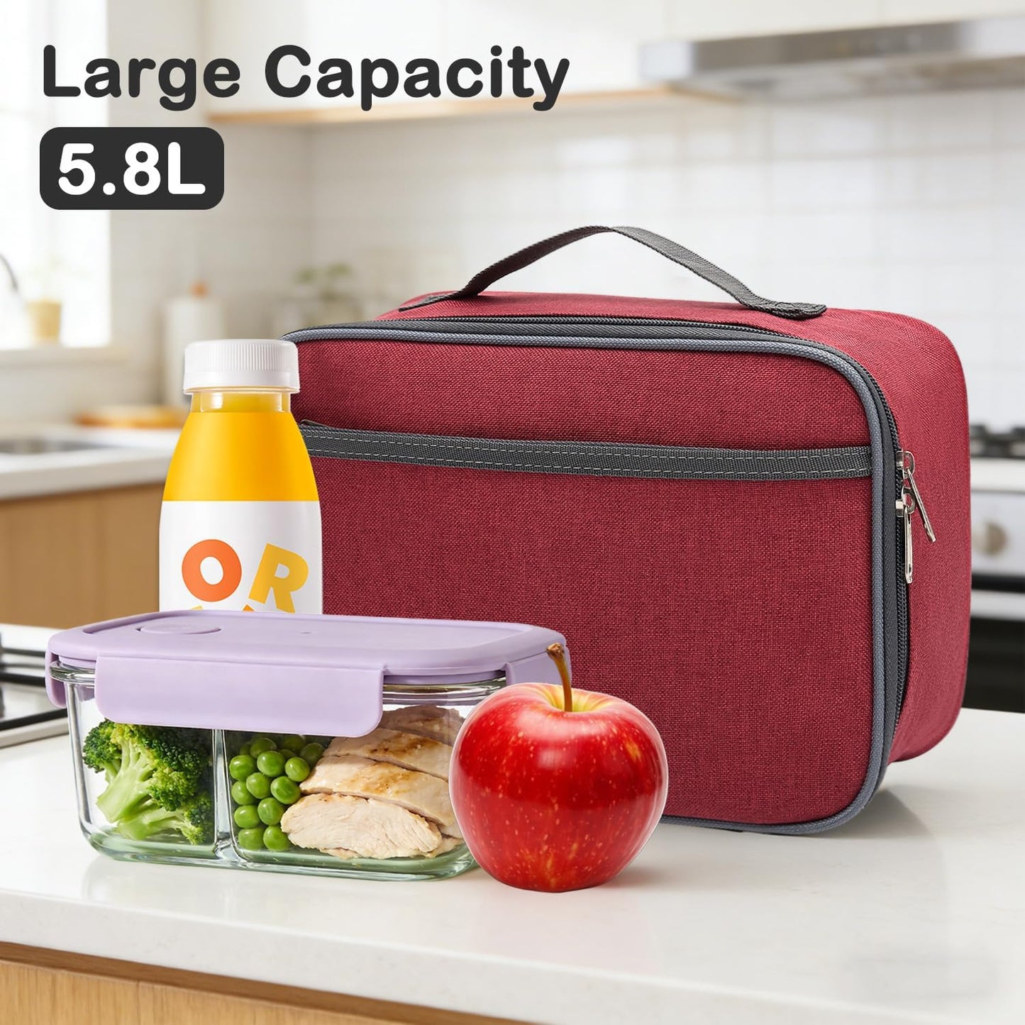 FlowFly Kids Lunch box Insulated Soft Bag Mini Cooler Back to School Thermal Meal Tote Kit for Girls, Boys, Black