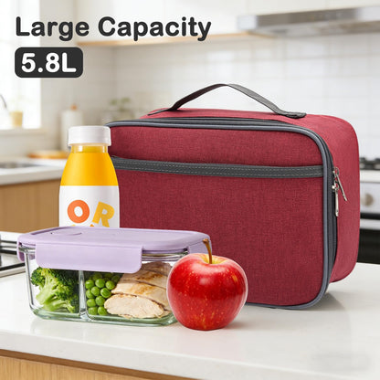 FlowFly Kids Lunch box Insulated Soft Bag Mini Cooler Back to School Thermal Meal Tote Kit for Girls, Boys, Black