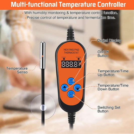 Bread Proofing Box with Heater, 41℉-122℉ Temperature and Timer Controller
