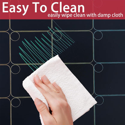 MAG-FANCY Magnetic Dry Erase Calendar for Refrigerator Weekly Chore Chart Schedule Planning Board 6 Fine Tip Wet EraseMarkers & Mounts for Wall Hanging Black