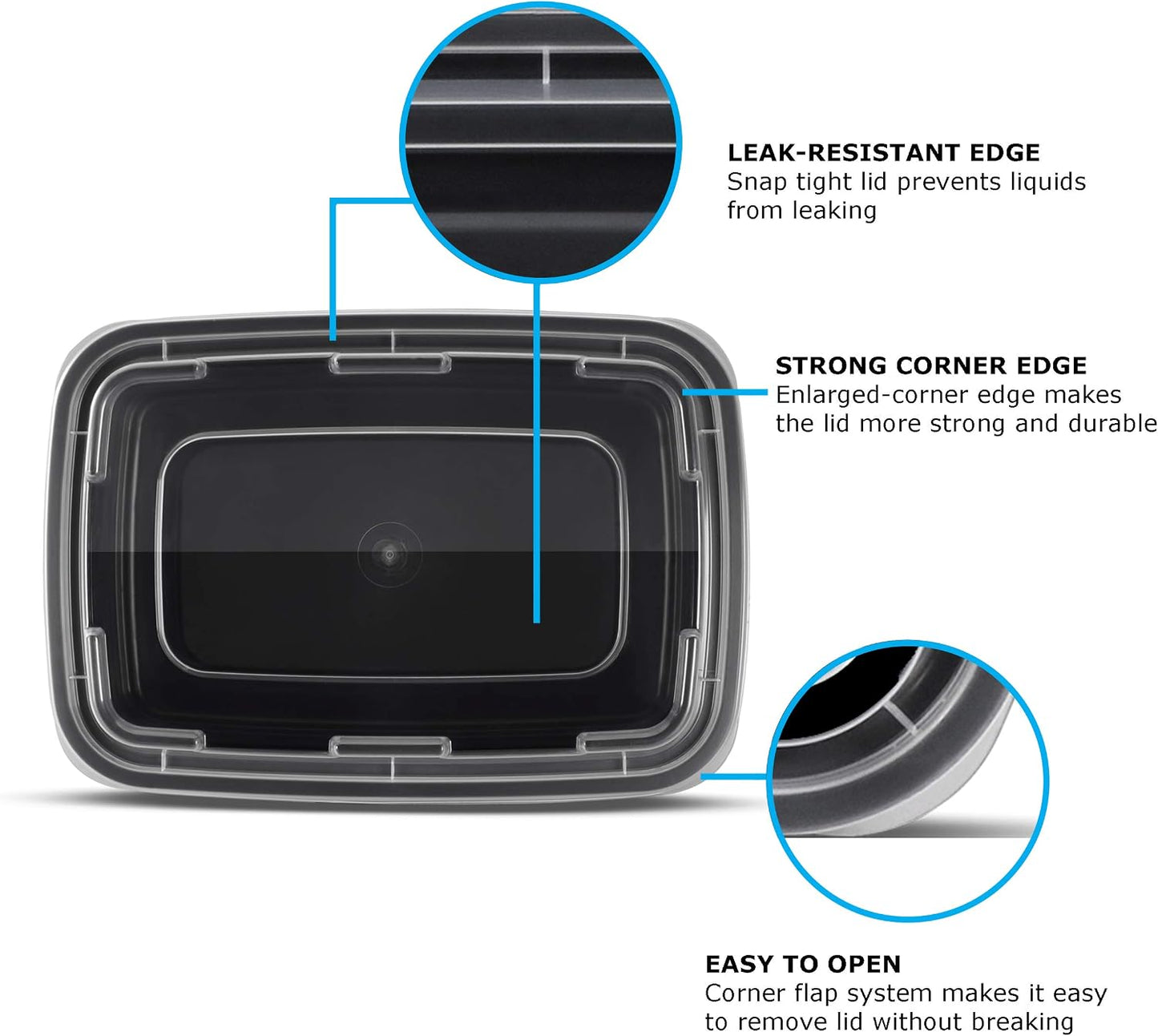 Freshware Meal Prep Containers [45 Pack] 1 Compartment Food Storage Containers with Lids, Bento Box, Stackable, Microwave/Dishwasher Safe (32 oz)