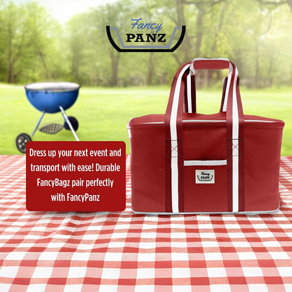 Fancy Panz Insulated Casserole Carrier Bag - Pink Thermal Food Transport Bag for Hot & Cold Dishes - Holds 2 Portable Insulated Bag for Potlucks, Parties, Tailgates & Entertaining