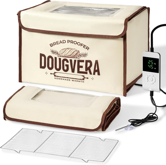 Bread Proofing Box 40 x 30 x 25cm Sourdough Box with Temperature Control, 7Ft Cord, Timer – 3 Heating Layer Sides Sourdough Baking Supplies for Beginners, Pros – US Standard Plug