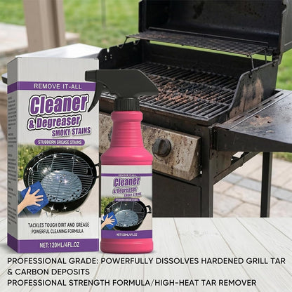 RAINPOT SAKER BBQ Grill Cleaner Spray for Outdoor Grills - Safe Heavy Duty Cleaner for Burnt Food & Grease, Kitchen Cleaner for Stubborn Splatters, Stove Top, Grill & Drip Pans (1)