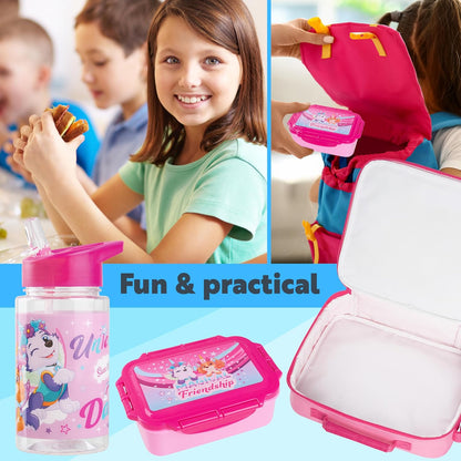 Get Trend SpongeBob Squarepants Water Bottle Lunch Box Lunch Bag Kids Set 3 Pcs Insulated Snack Bag for School Travel Gifts for Kids (Blue SpongeBob)