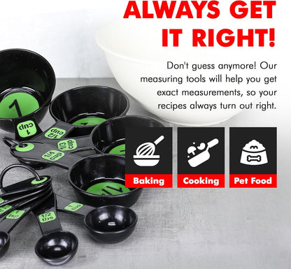 Chef Craft Easy to Read Plastic, Measuring Cup Set, 10 piece set, Blue