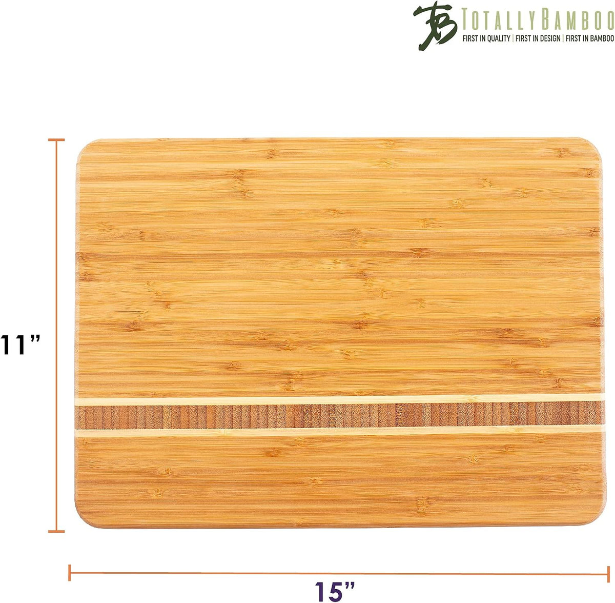 Totally Bamboo Barbados Small Bamboo Cutting Board, 9 x 6.5 Inches