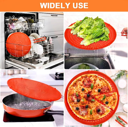 Splatter Screen for Frying Pan, Grease Splatter Guard, Heat-Resistant Splatter Guards for Frying, Silicone Splatter Guard for Everyday Cooking, Dishwasher Safe （16in×12in×0.5in）