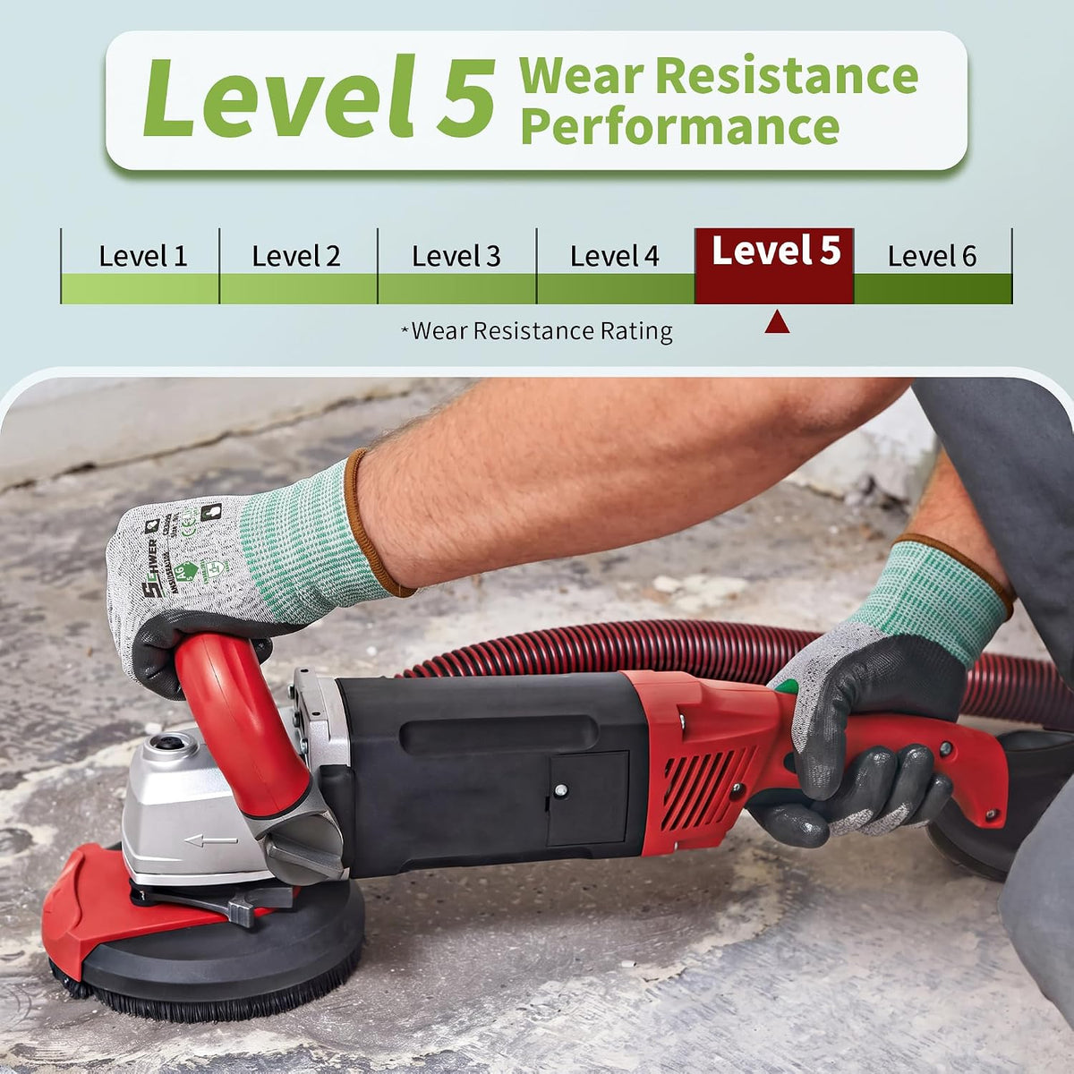 Schwer 12 Pairs A4/A5/A6 Cut Resistant Gloves, Non PFAS CR3088, L