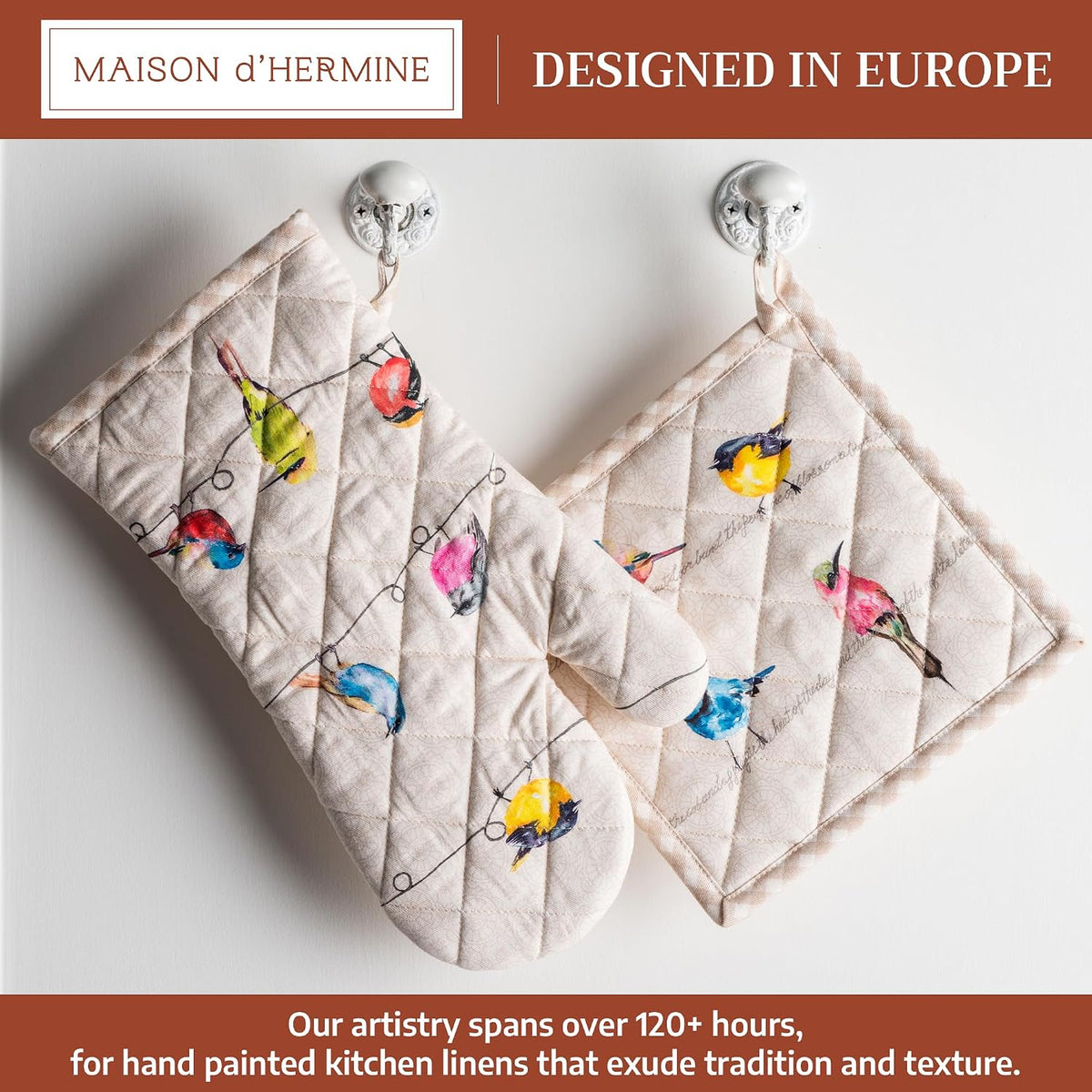 Maison d' Hermine Pot Holders 100% Cotton Potholders (8" x 8") - Colors B