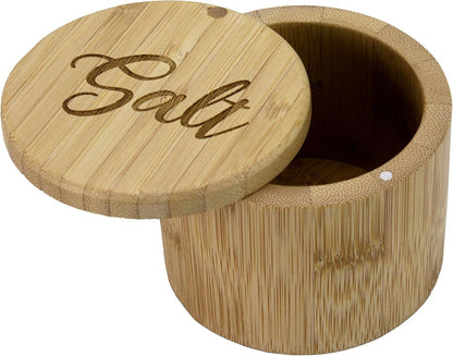 Totally Bamboo Salt Cellar with Swivel Lid, Salt Container for Countertop