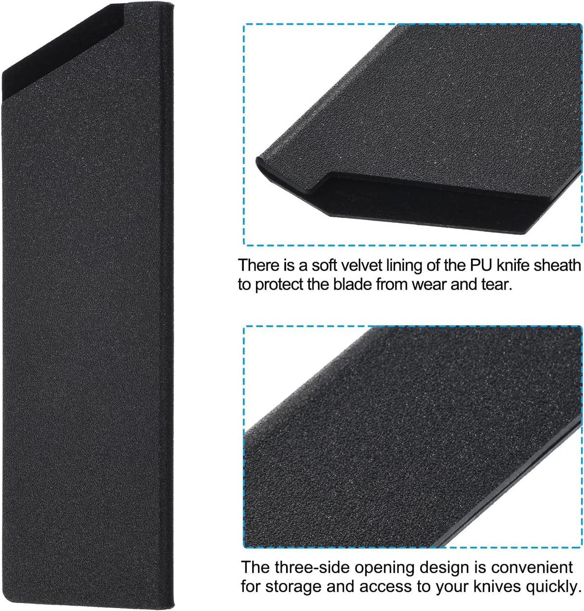 PATIKIL ABS Knife Cover Sleeves for 8" Chef Knife, Knives Edge Guard Blade Protector Universal Knife Sheath for Home Kitchen, Black