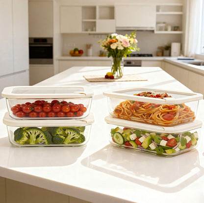 Urban Green Glass Food Storage Containers with Glass Lids, Microwave Safe Food Container Set, Aitight Meal Prep Container Set, LeakProof, 100% Plastic Free, 6 Pack