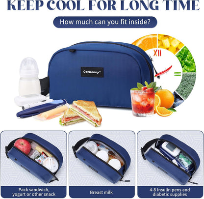 Cerbonny Freezable Cooler Bag for Work/School Travel - Mini Insulated Bag Fit For Yogurt