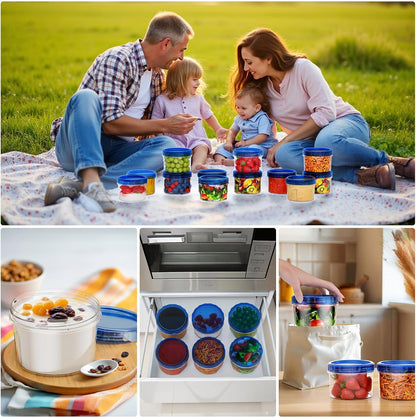 10 Pack-32 OZ Freezer Storage Containers, Small Plastic Food Storage Containers with Twist Top Lids, BPA Free and Reusable Meal Prep Containers Microwave/Dishwasher Safe