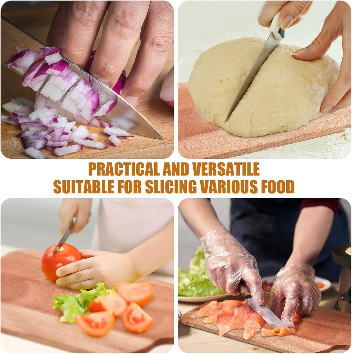 Patelai 6 Pcs 15 x 7 Inch Bamboo Cutting Board Set with Handles Laser Engraving Wooden Charcuterie Kitchen Plain Serving Chopping Board Bulk for DIY Housewarming