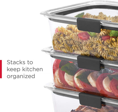 Rubbermaid Brilliance Meal Prep Containers, 2-Compartment Food Storage Containers, 2.85 Cup, 5-Pack, BPA-Free, Clear/Grey
