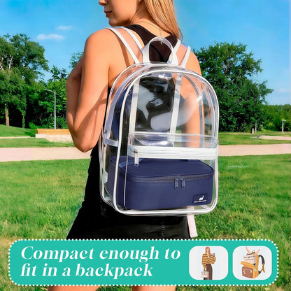 NOL Mini Insulated Lunch Bag for Women Men Kids | Small Leakproof Reusable Lunch Tote | Fits 6 Cans 330ml | Thermal Cooler for Work School Picnic Camping, Navy blue