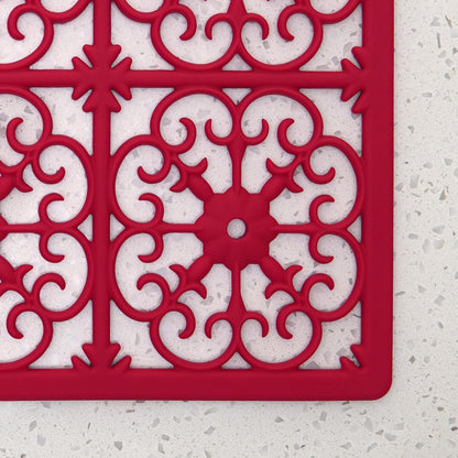 GASARÉ, Extra Large, Thick, Silicone Trivet for Hot Dishes, Pots, and Pans, Heat Resistant Mat for Countertop, Hot Pad for Kitchen, Easy to Clean, 16 x 12 x 3/8 Inches, White