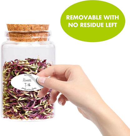 500 Removable Freezer Pantry Labels, Waterproof Tear Resistant Removable No Residue, for Food Containers Jars Kitchen Restaurant Storage Organization