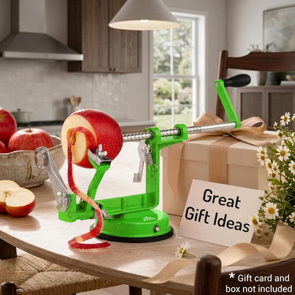 Apple Peeler Corer Slicer All in One – Apple Peeler Slicer Corer with Stainless Steel Blades, Multi-Function Apple Potato Peeler (Green Apple Peeler)