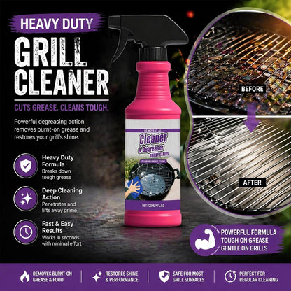 RAINPOT SAKER BBQ Grill Cleaner Spray for Outdoor Grills - Safe Heavy Duty Cleaner for Burnt Food & Grease, Kitchen Cleaner for Stubborn Splatters, Stove Top, Grill & Drip Pans (1)
