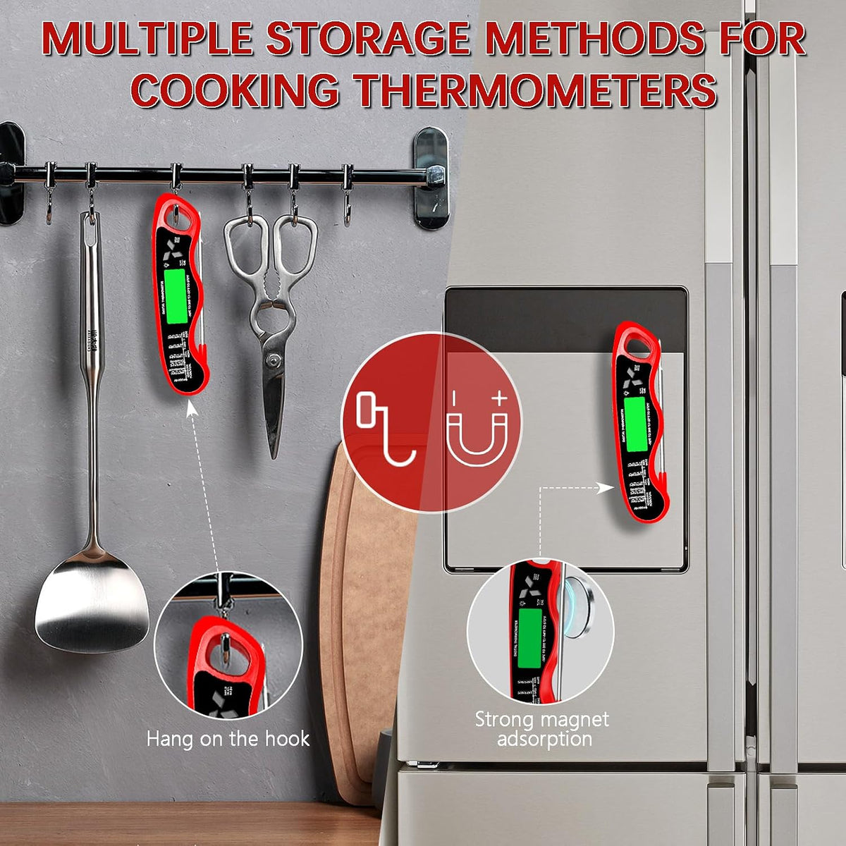 Cooking Thermometer，IP67 Waterproof Meat Thermometer Digital
