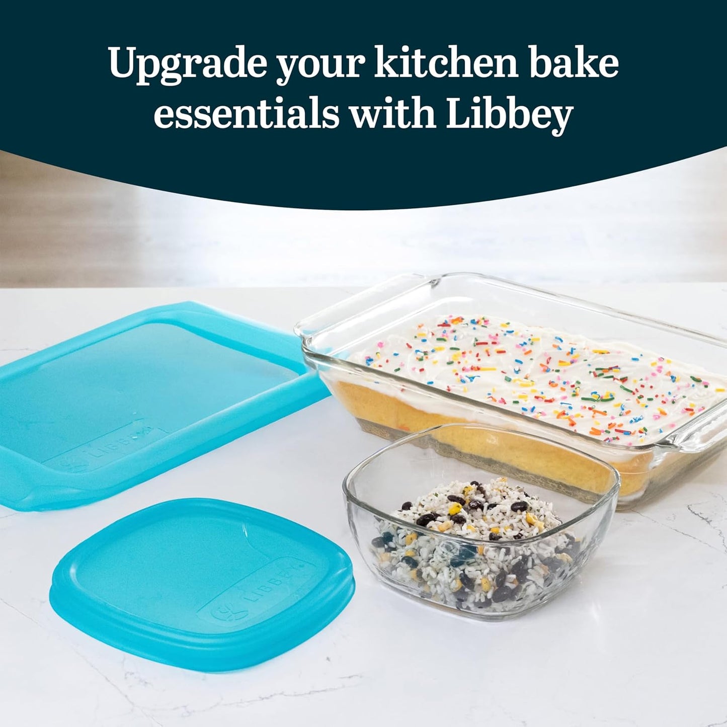 Libbey Baker’s Premium 2 Piece Glass Pie Plate, Stackable, Space Saving Casserole Dish Set with Lids, Glass Baking Dish Set for Fruit Pies, Quiches