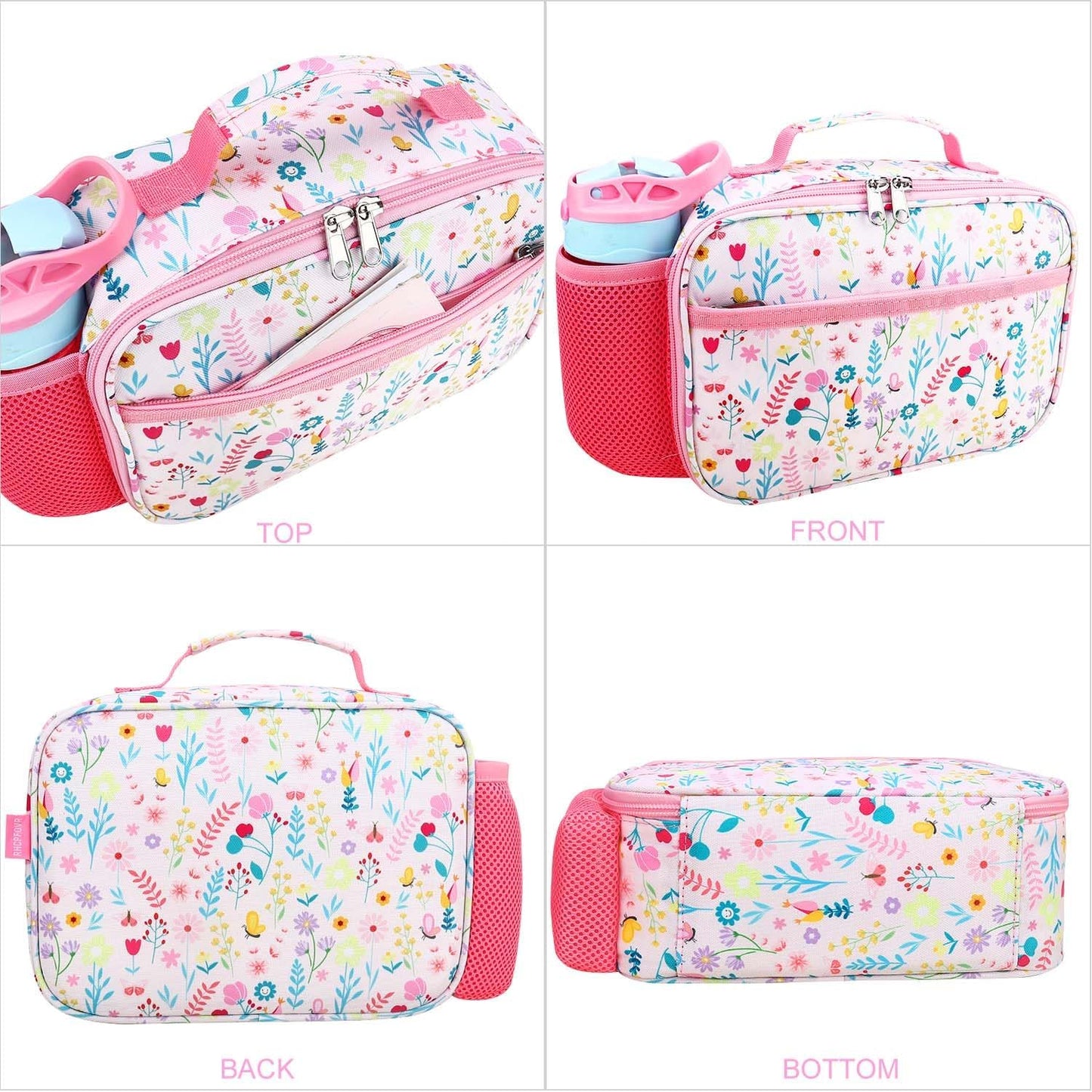 RHCPFOVR Kids Lunch Bag - Insulated Lunch Box for Boys Girls,Washable Lunch Bag and Reusable Toddler Leak-proof Lunchbox for School and Daycare - Colors B