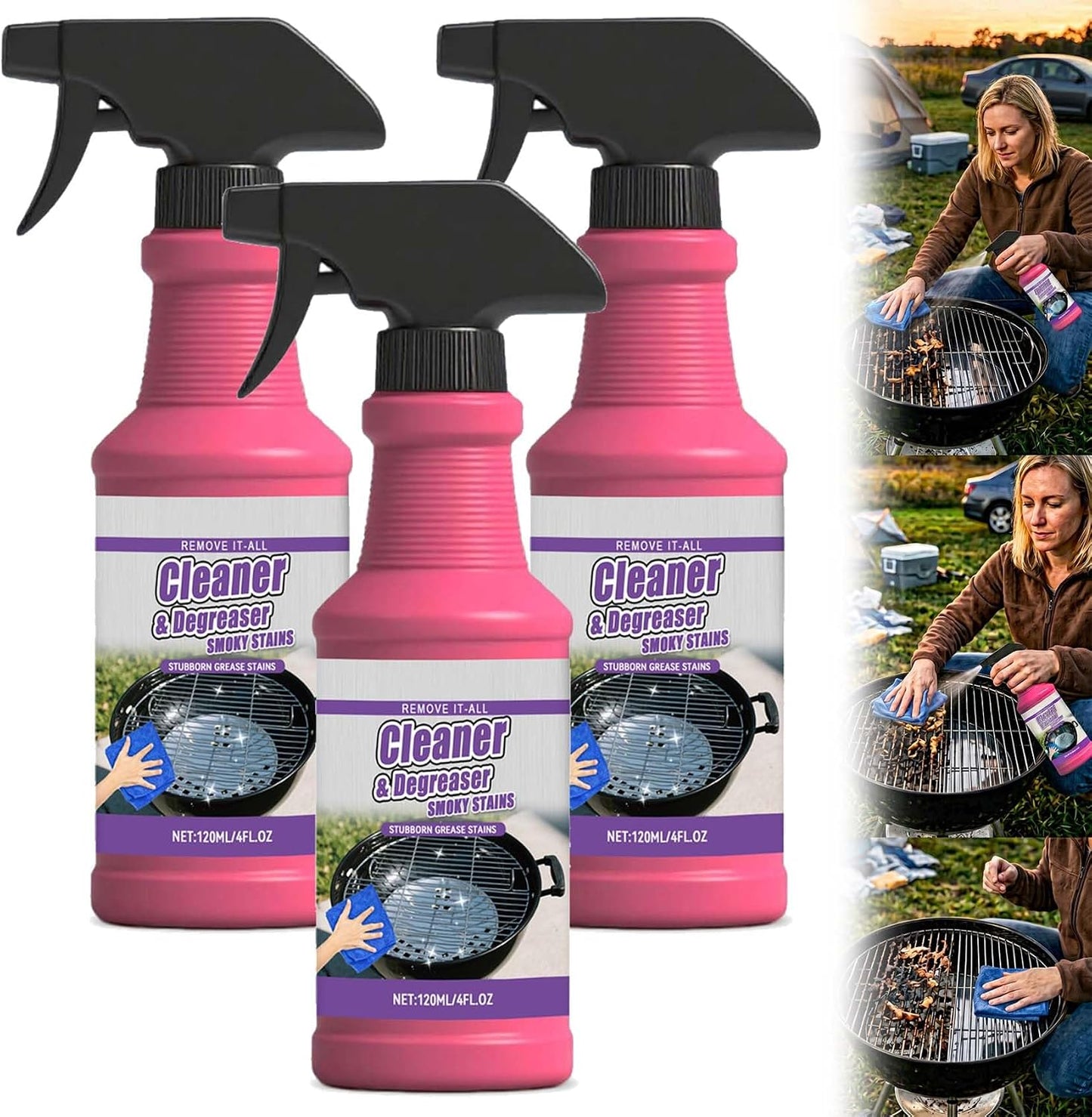Fast-Acting Heavy-Duty Grill Degreaser Spray, Heavy-Duty BBQ grill Degreaser Spray