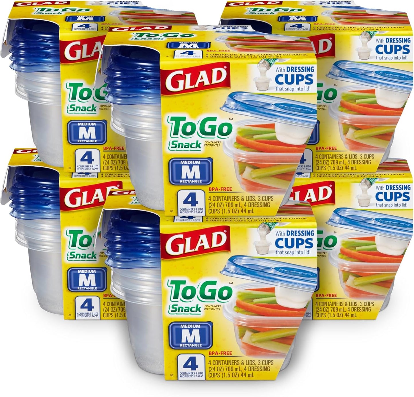 Glad GladWare Tall Entree Food Storage Containers with Lids, Large Square BPA Free Plastic for Meal Prep and Lunches, Lock Tight Seal, Microwave and Dishwasher Safe, 42 Oz, 3 Count