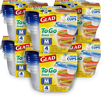 Glad GladWare Tall Entree Food Storage Containers with Lids, Large Square BPA Free Plastic for Meal Prep and Lunches, Lock Tight Seal, Microwave and Dishwasher Safe, 42 Oz, 3 Count
