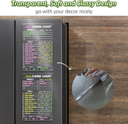 JJPRO Non-Magnetic Clear Weekly Planner & to Do List for Fridge, 8.5"x13" Dry Erase to Do List WhiteBoard,Reuasble Weekly Calendar for Refrigerator,Cabinet,Wall&Glass, All Smooth Surfaces