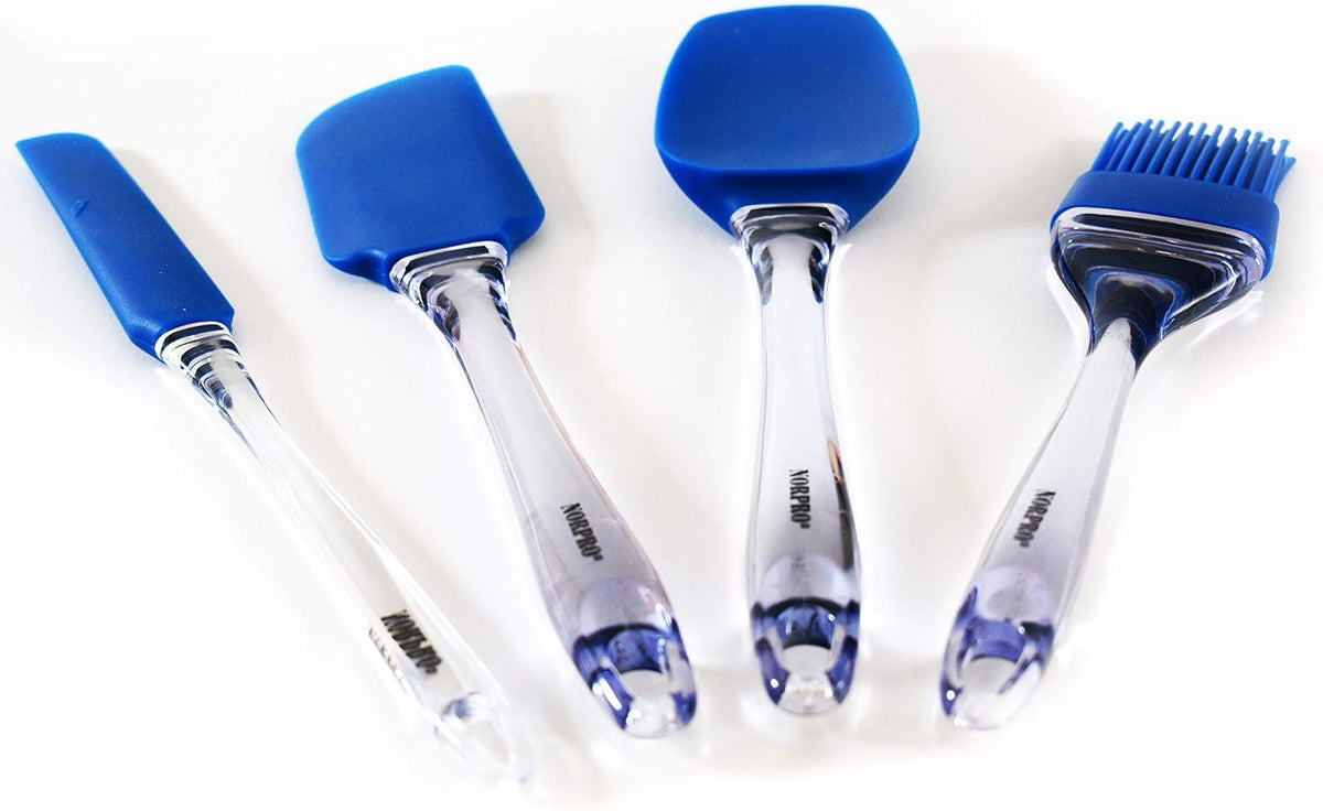 Norpro Silicone Jar/Icing Spatula, Blue, 10.5in/26.5cm, As Shown