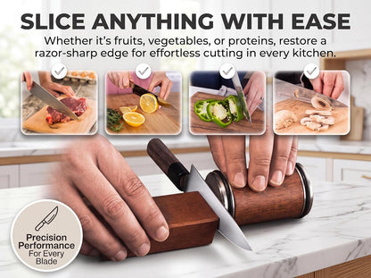 Rolling Knife Sharpener with Diamond & Ceramic Discs, 15°/20°