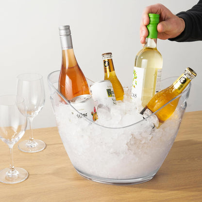 True Chill Acrylic Ice Buckets for Parties and Drinks, 2.11 Gallons (8 Liters) Wine Beer Champagne Bucket, Beverage Tubs Hosting Essentials, Ice Holder for Party, Bar Cart Accessories, Set of 1