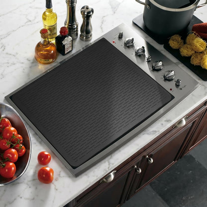 YUHFERA Stove Top Cover for Electric Stove - Silicone Stove Mat for Glass Top, Glass Cooktop Protector For Kitchen,Multi-functional Oven Covers for Electric Stove (Black,28 x 20)