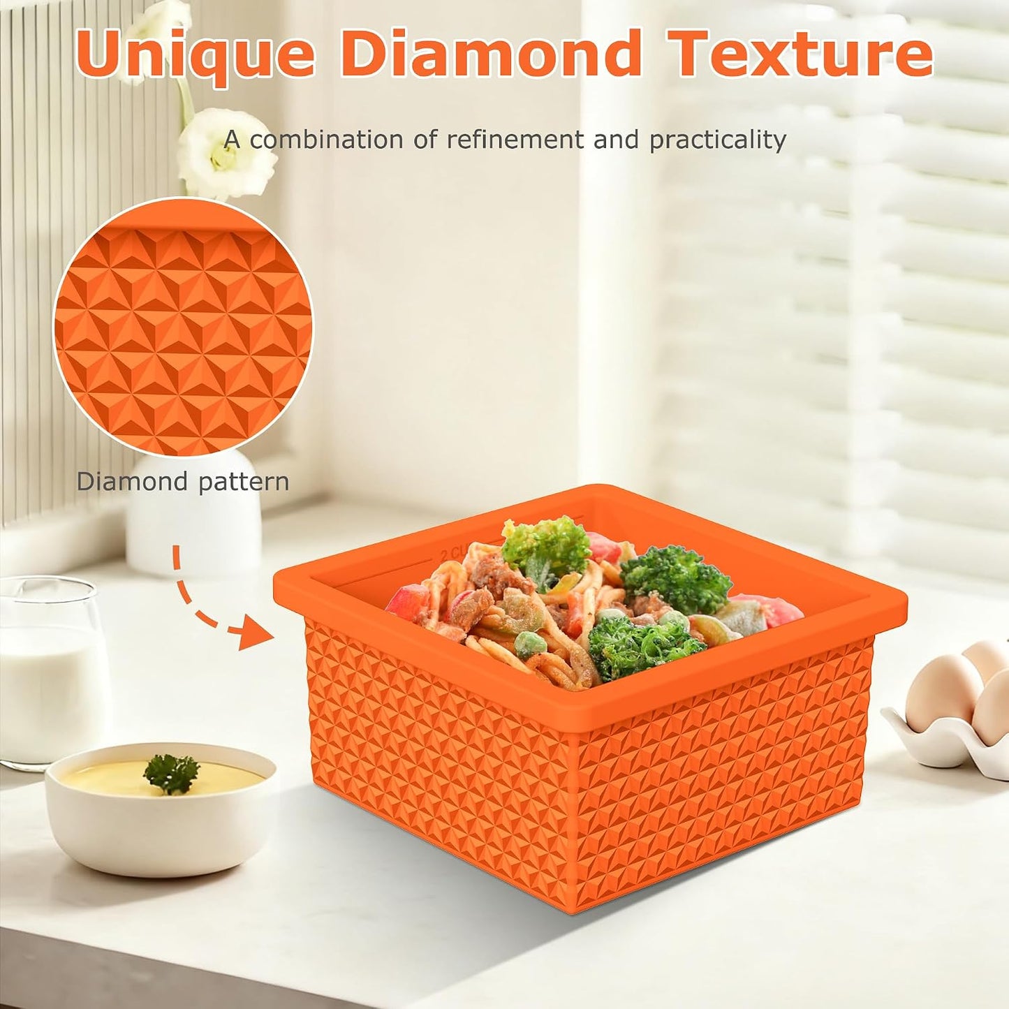 Silicone Freezer Molds for Soup Cube - 2-Cup Freezer Storage Container Tray with Lid,4 Pack Stackable Ice Cube Trays for Portion Control,Food Storage Meal Prep,Oven & Dishwasher Safe