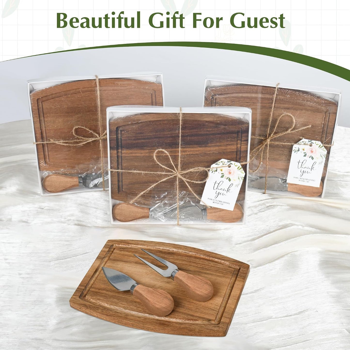 6 Set Baby Shower Prizes For Game Winners Adults,Baby Shower Wedding Favors For Guests,Bridal Shower Gifts,Bamboo Mini Cheese Boards Charcuterie Boards,Thank You Gift Bulk(Acacia, 6)