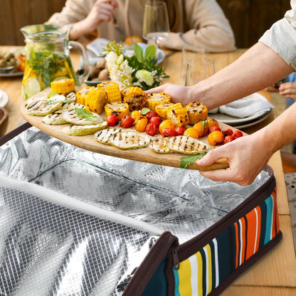 MIER Insulated Casserole Carrier for Hot or Cold Food Thermal Food Carrier Bag for Lasagna Potluck Parties Picnic Cookouts, Fits 9"x13" Baking Dish/Foil Pan, Red