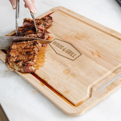 AVIEUS Grill Prep and Serve Trays | Set of 2 Stackable, Melamine Trays | Serving Tray & Marinating Tray | Serving Platter for Plating Food & BBQ Prep Tub for Marinating Meats | Grill Accessories |