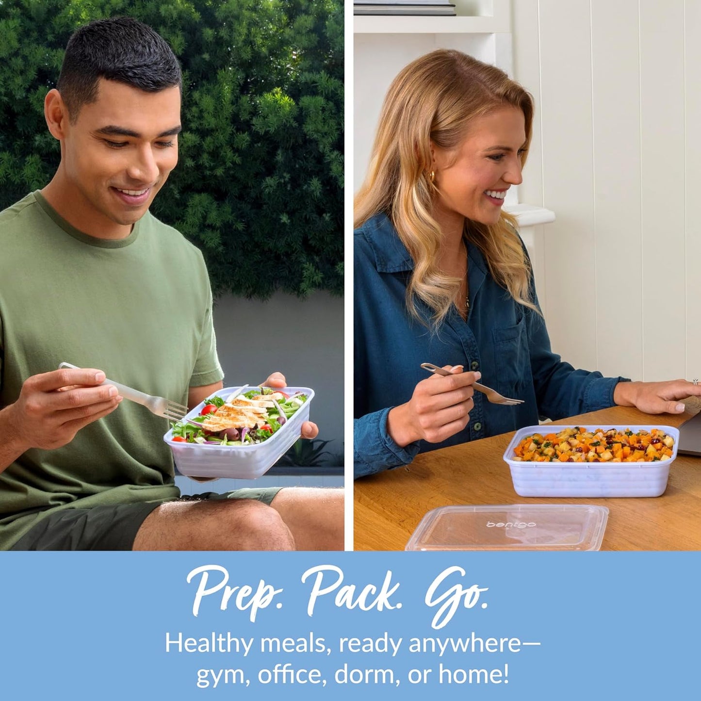 Bentgo Prep - 20-Piece 1-Compartment Reusable Meal Prep Containers with Lids, PFAS & BPA Free Materials, Durable, Microwave, Freezer, & Dishwasher Safe To Go Food Storage (Gold)