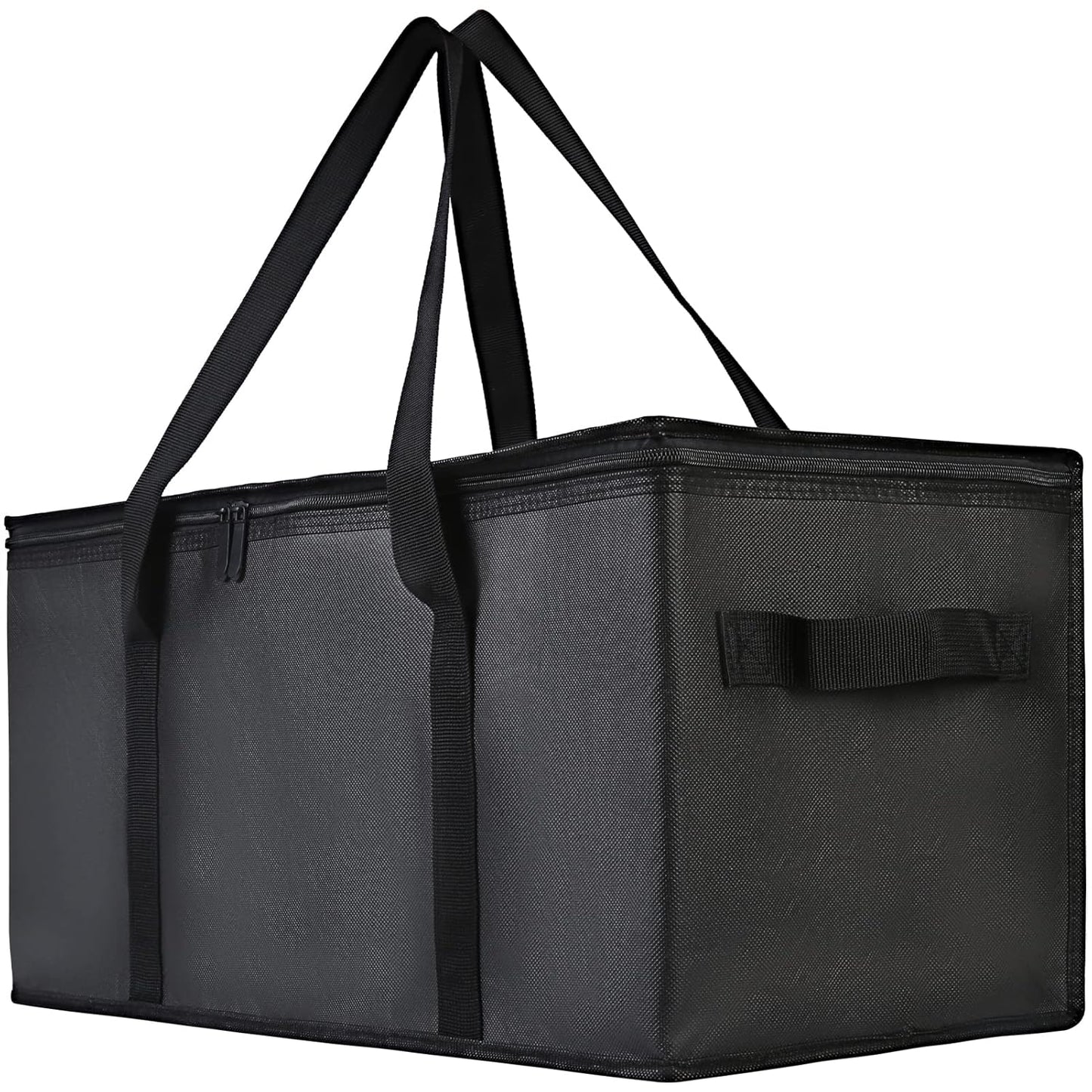 Bodaon Insulated Food Delivery Bag, XXXL Pizza Delivery Bags for Hot and Cold Food, Commercial, Large Capacity Reusable Warming Bag, Catering Cooler Bag for Rideshare, Warmers for Parties (Black, 1Pk)