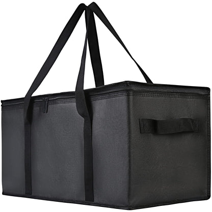 Bodaon Insulated Food Delivery Bag, XXXL Pizza Delivery Bags for Hot and Cold Food, Commercial, Large Capacity Reusable Warming Bag, Catering Cooler Bag for Rideshare, Warmers for Parties (Black, 1Pk)
