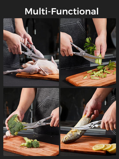 Kitchen Scissors, Forged Stainless Steel Heavy Duty Kitchen Shears, Dishwasher Safe Cooking Scissors for Meat, Poultry & Vegetables
