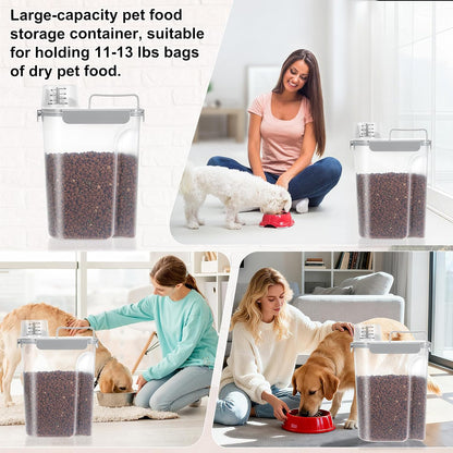 LEAWALK 5Lbs Airtight Cat Dog Food Storage Container with Upgraded Large Nozzle BPA-Free, Pet Food Storage Containers for Rice, Grain, Pet Food, Flour, Dog Treat Storage (Dark Gray, 5L-1pack)