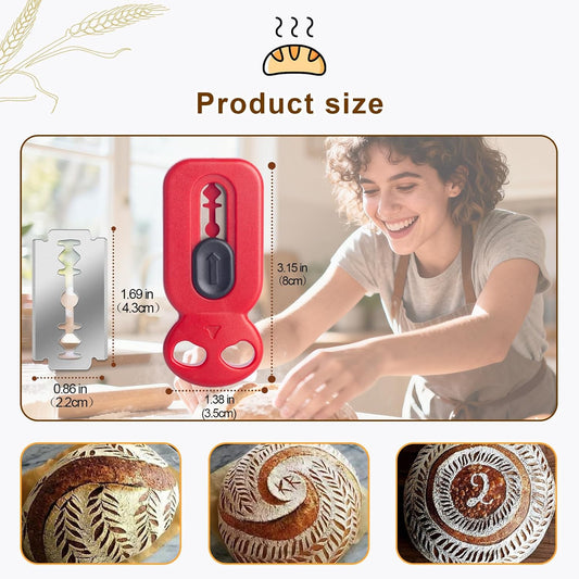 Magnetic Retractable Bread Lame,10 Replaceable Blades Dough Scoring Tool for Sourdough Baking